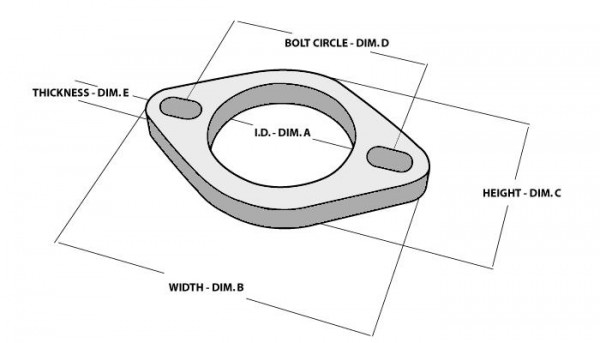 2-Bolt Stainless Steel Flange (3" I.D.) - Single Flange, Retail Packed