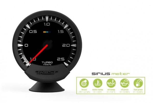 GReddy Sirius Meter - Turbo Boost 74mm Analog Display Gauge (w/Boost Sensor & Harness Set)