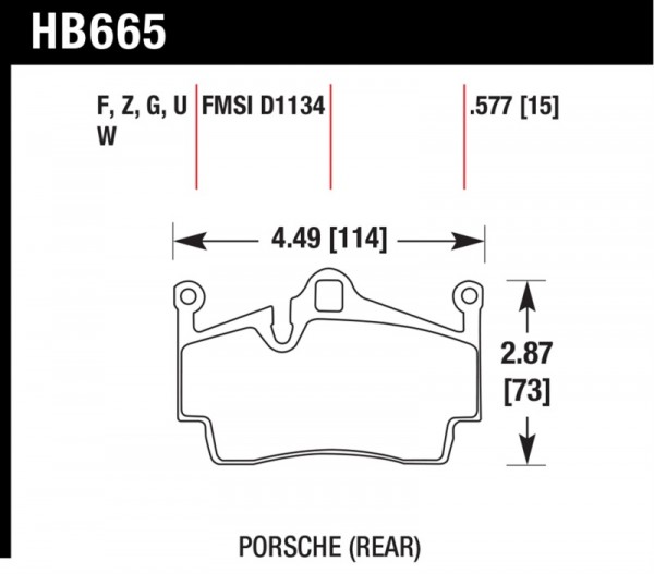 Hawk 2014-2015 Porsche Cayman Performance Ceramic Street Rear Brake Pads