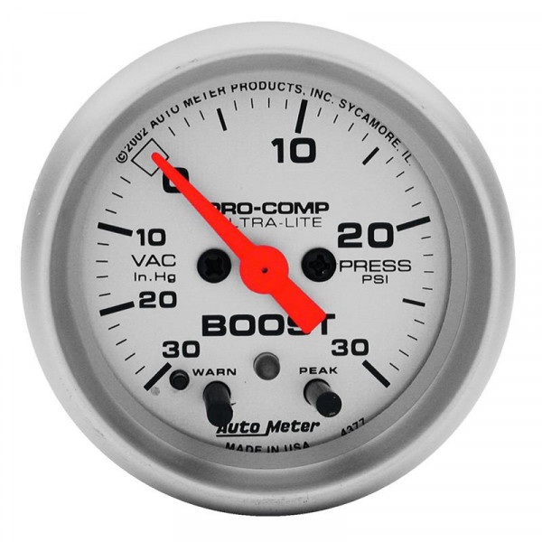 Autometer Ultra-Lite 52mm 15 PSI Electronic Boost Gauge w/ Peak & Warn
