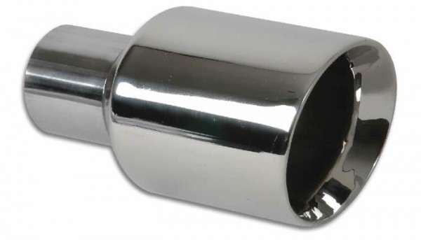 3.5" Round Stainless Steel Tip (Double Wall, Angle Cut)