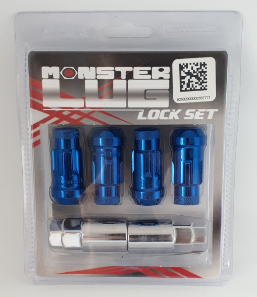 Wheel Mate Monster Locking Lug Nut Set of 4 - Blue 14x1.50