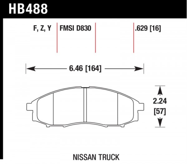 Hawk 00-04 Nissan Xtrerra / 03-04 Nissan Frontier LTS Street Front Brake Pads