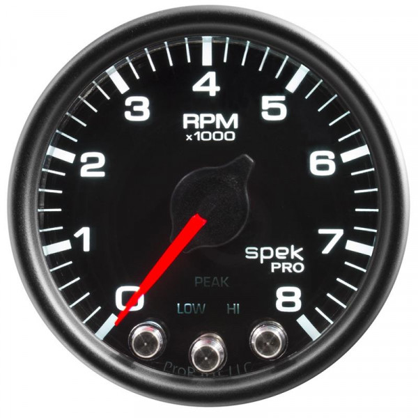 Autometer Spek-Pro Gauge Rail Press 2 1/16in 30Kpsi Stepper Motor W/Peak & Warn Blk/Blk