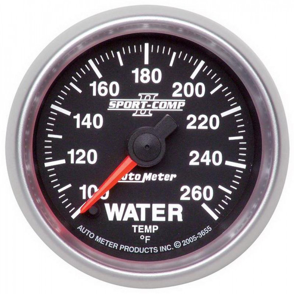 Autometer Sport-Comp II 52.4mm 100-260 Deg. F Water Temprature Gauge