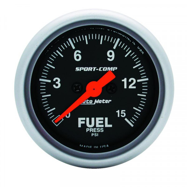 Autometer Sport-Comp 52mm 15PSI Electronic Fuel Pressure Gauge