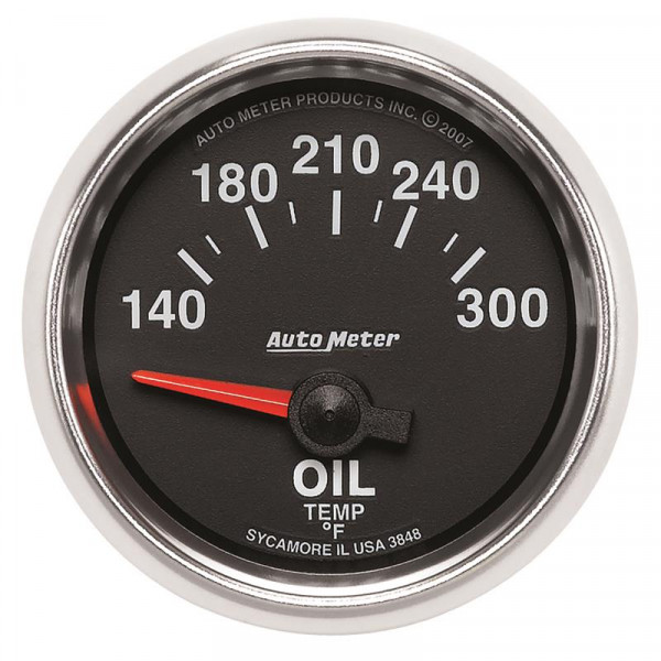 Autometer GS 52mm 140-300 Deg F Short Sweep Electronic Oil Temperature Gauge