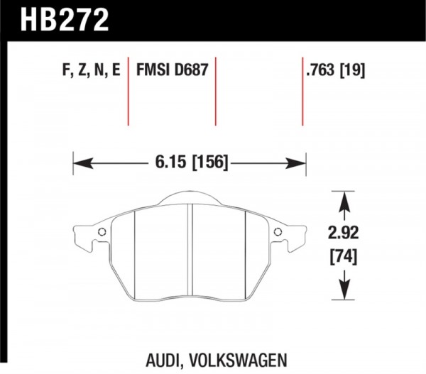 Hawk 00-06 Audi TT 1.8 HPS Street Front Brake Pads