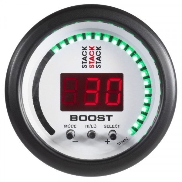 Autometer Stack 52mm -1 to +2 Bar (-30INHG to +30 PSI) Boost Controller - White