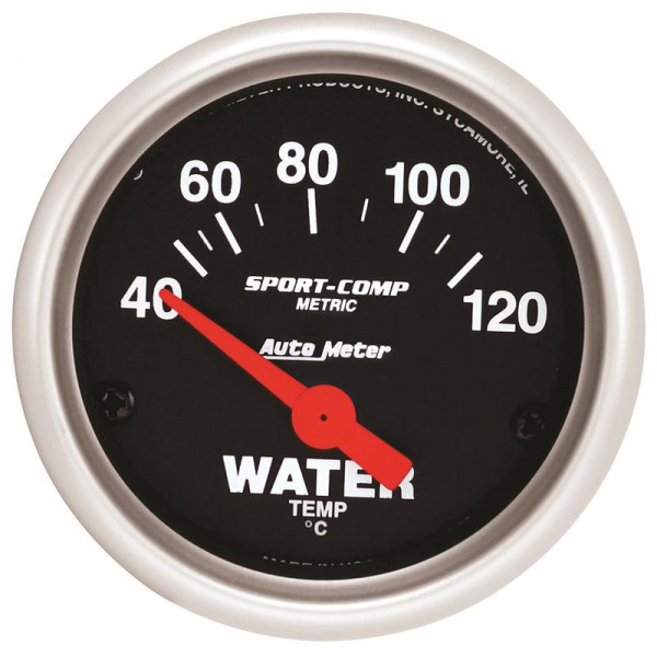 Autometer Sport-Comp 52mm 40-120 Degree Short Sweep Electronic Water Temperature Gauge
