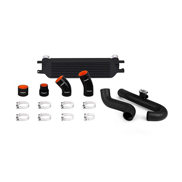 Ford Mustang EcoBoost Performance Intercooler Kit, 2015+ Black Intercooler Black Pipes