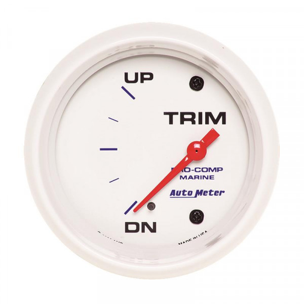 Autometer Marine White Gauge 2-5/8in Electric Trim Level Gauge 0OHM Down - 90OHM Up