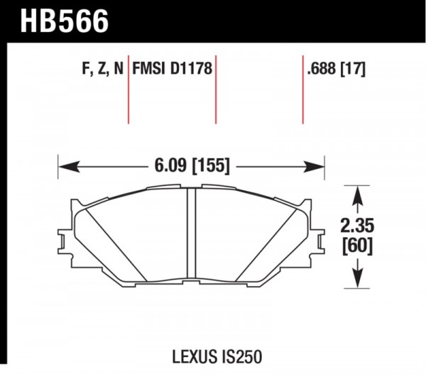 Hawk 06-08 Lexus IS250 Performance Ceramic Street Front Brake Pads