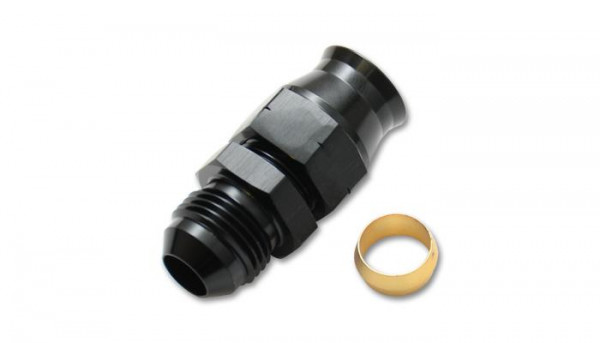 Vibrant -10AN Female to .625in Tube Adapter Fitting (w/Brass Olive Insert)