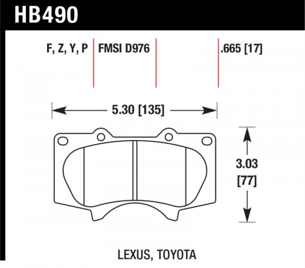 Hawk 00-06 Toyota Tundra / 03-16 Toyota 4Runner Performance Ceramic Street Front Brake Pads
