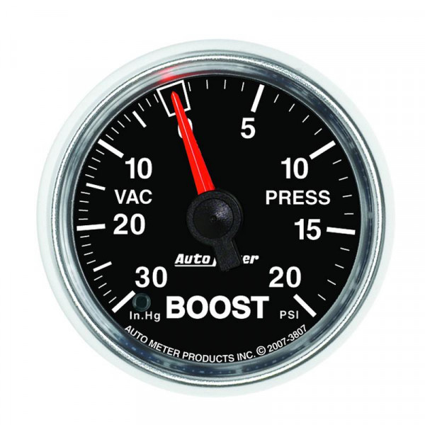Autometer GS 52mm 30 in Hg/20 psi Mechanical Vacuum/Boost Gauge