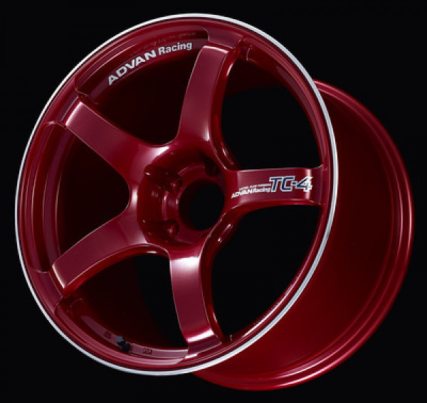 Advan TC4 16x5.5 +45 4-100 Racing Candy Red & Ring Wheel