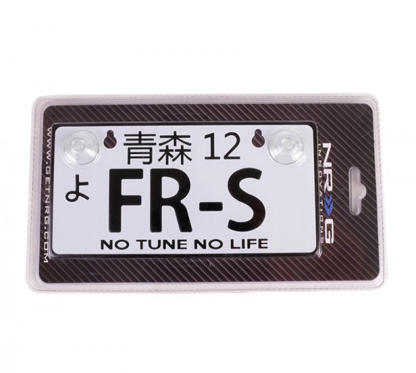 NRG Mini JDM Style Aluminum License Plate (Suction-Cup Fit/Universal) - FR-S