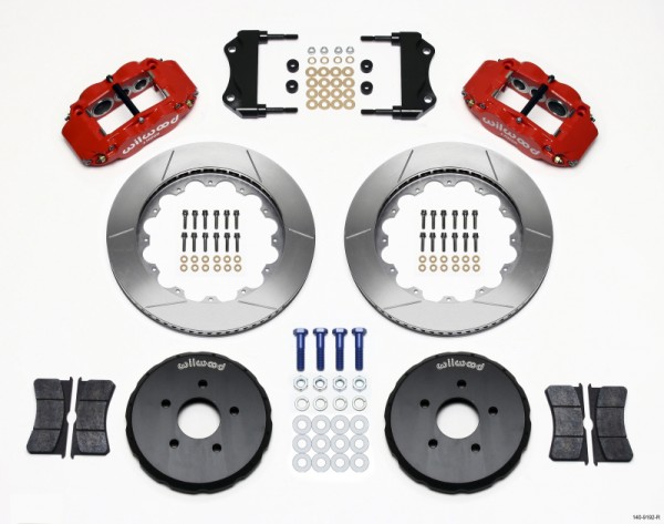 Wilwood Narrow Superlite 6R Front Hat Kit 14.00in Red Nissan 350Z/Fiti G35