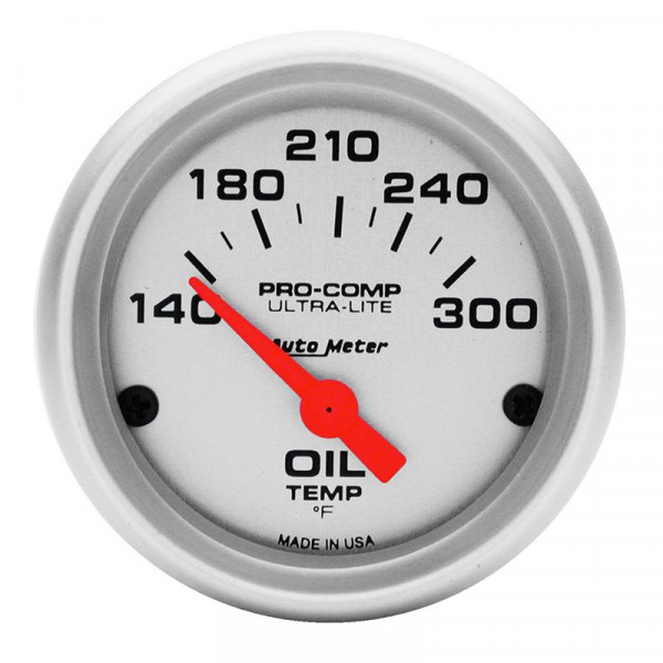 Autometer Ultra-Lite 52mm 140-300 Deg F Electronic Oil Temperature Gauge