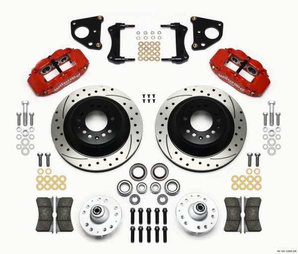 Wilwood Narrow Superlite 6R Front Hub & 1PC Rtr Kit 12.88in Dril -Red 62-72 CDP B & E Body-Drum