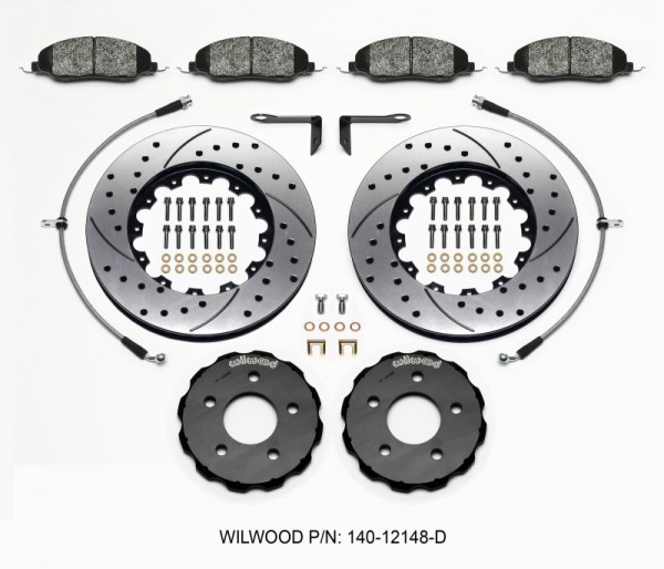 Wilwood Pro-Matrix Front Kit Drilled 05-12 Mustang GT (2pc Hat/Rtr)