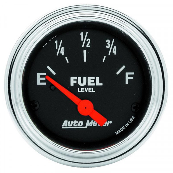 Autometer Traditional Chrome 2-1/16in 33 Ohm - 240 Ohm Full Electrical Fuel Level Gauge