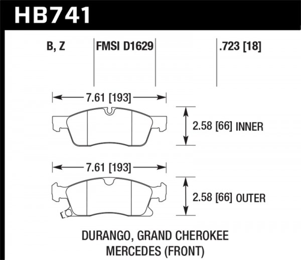 Hawk 13-15 Mercedes-Benz GL350/450 12-15 ML350 2015 ML250 PC Front Brake Pads