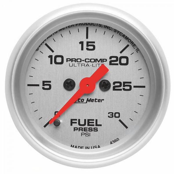 Autometer Ultra-Lite 52mm 0-30 PSI Full Sweep Electronic Fuel Pressue Gauge