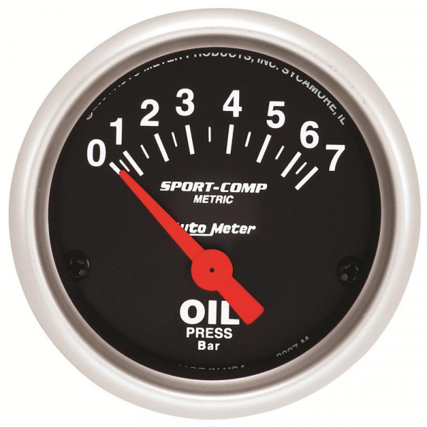 Autometer Sport-Comp 52mm 0-7 Bar Short Sweep Electronic Oil Pressure Gauge