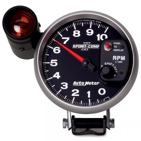 Autometer Sport-Comp II 5 inch 0-10000 RPM Pedestal Mount Tachometer Shift-Lite