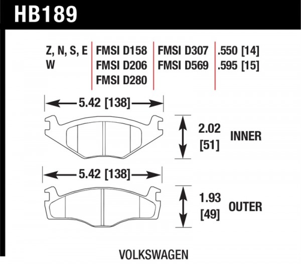 Hawk 88-92 VW Golf GTI / 87-89 Jetta GLI / 87 Scirocco Blue 9012 Race Front Brake Pads