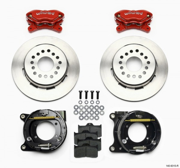 Wilwood Forged Dynalite P/S Park Brake Kit Red 12 Bolt 2.75in offset Staggered Shock