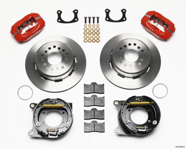 Wilwood Forged Dynalite P/S Park Brake Kit Red New Big Ford 2.50in offset Staggrd Shock