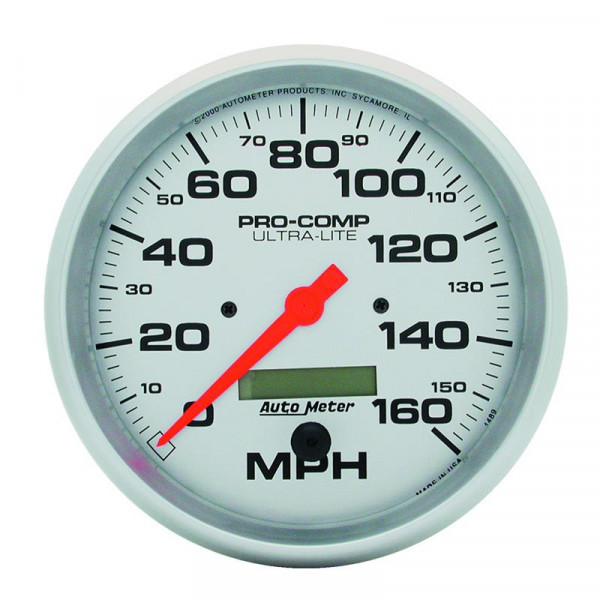 Autometer Ultra-Lite 127mm In-Dash Electronic Programmable 160 MPH Speedometer