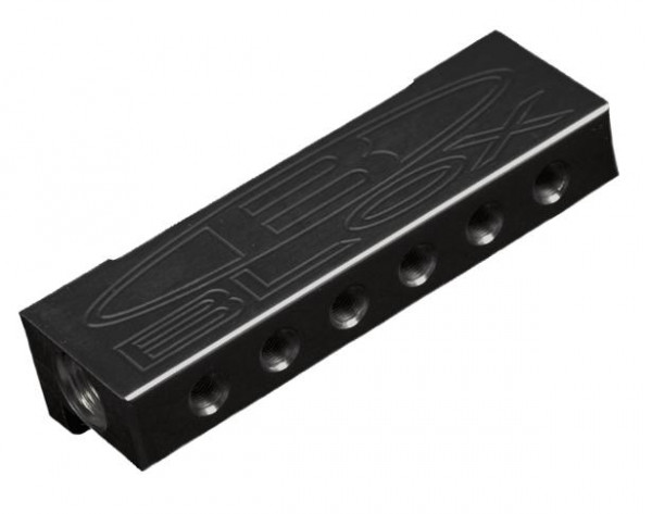 BLOX Racing Billet 6-Port Vacuum Manifold Kit - Black
