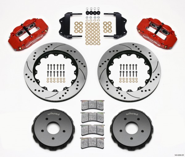 Wilwood Narrow Superlite 6R Front Hat Kit 14.00in Drilled Red 2004-2006 Pontiac GTO