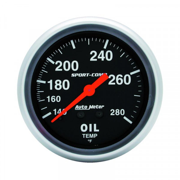 Autometer Sport-Comp 66.7mm 140-280 Degree F PSI Mechanical Oil Temperature Gauge