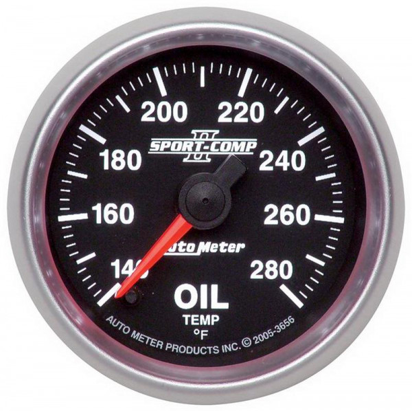 Autometer Sport-Comp II 52mm Full Sweep Electronic 140-280 Deg. F Oil Temprature Gauge