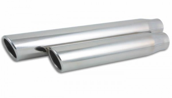 3.5" Round Stainless Steel Tip (Single Wall, Angle Cut) - 3" inlet, 11" Long