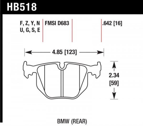 Hawk 01-06 BMW 330 / 97-01 740I / 96-01 750IL / 03-06 BMW M3 / 00-03 M5 / 00-06 X5 / 06-08 Z4 / 03-0