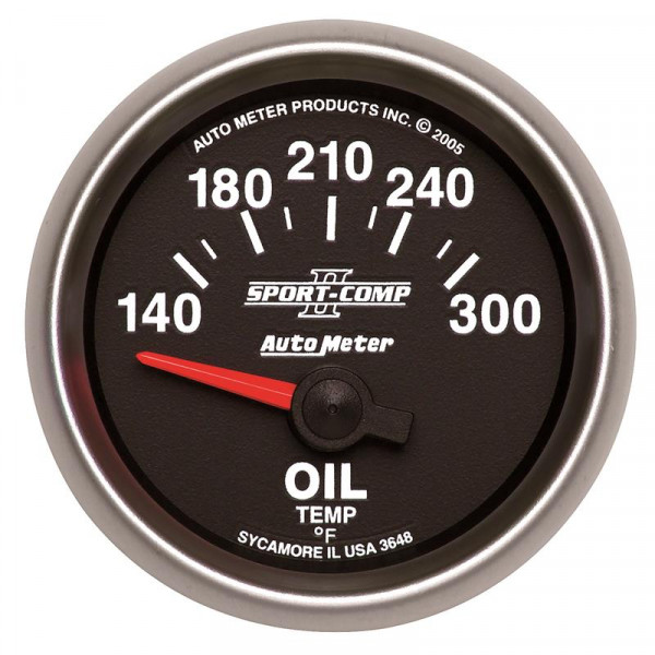 Autometer Sport-Comp II Electronic 140-300 Deg F Oil Temp Gauge