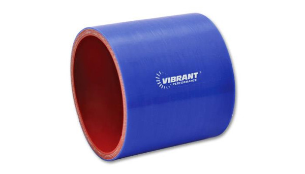 Vibrant 4 Ply Reinforced Silicone Straight Hose Coupling - 4.5in I.D. x 3in long (BLUE)