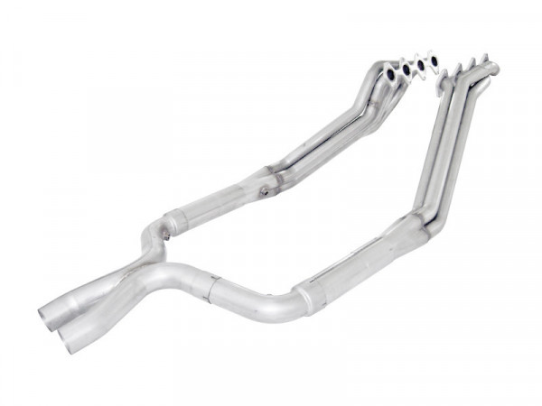 Stainless Works 2005-10 Mustang GT 1-3/4in Headers 3in High-Flow Cats X-Pipe Factory Connection
