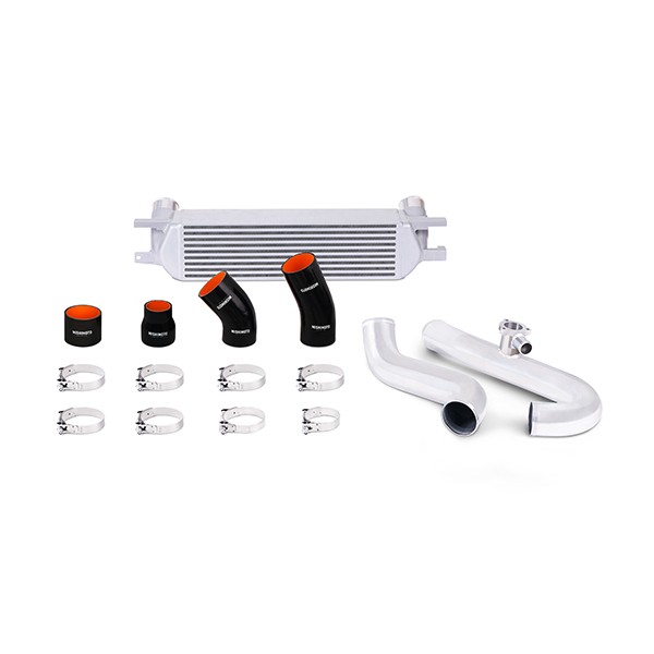 Ford Mustang EcoBoost Performance Intercooler Kit, 2015+ Silver Intercooler Polished Pipes