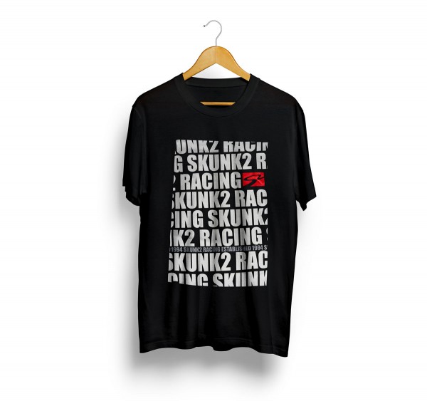Skunk2 T-Shirt Slanted Text Art schwarz Größe: L