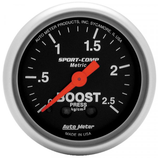 Autometer Sport-Comp 52mm METRIC 0-2.5kg/Cm2 Mechanical Gauge