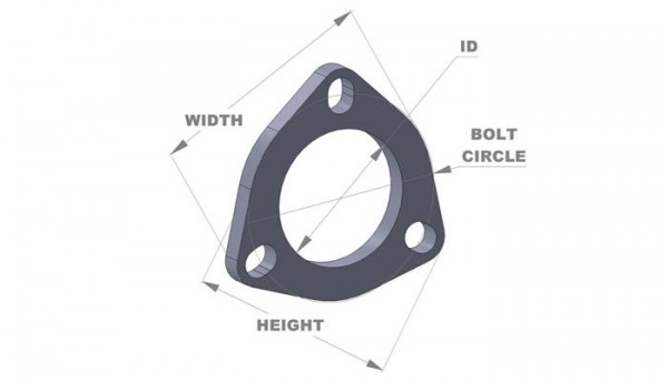 3-Bolt Stainless Steel Flange (3.5" I.D.) - Single Flange, Retail Packed