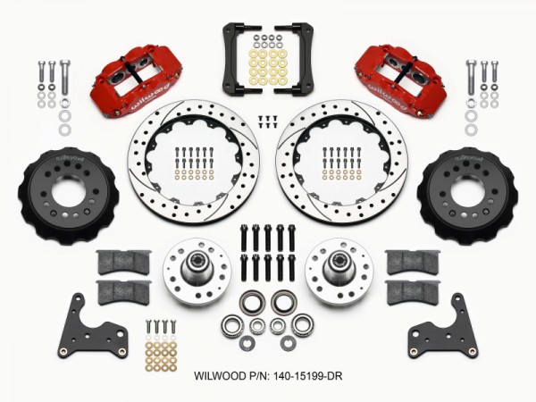 Wilwood Narrow Superlite 6R Front Hub Kit 12.88in Drill Red 65-72 CDP C Body -Drum