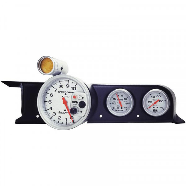 Autometer 87-93 Ford Mustang (Fox Body) Dash Top Triple 5in Pedestal Tach 2-5/8in X2